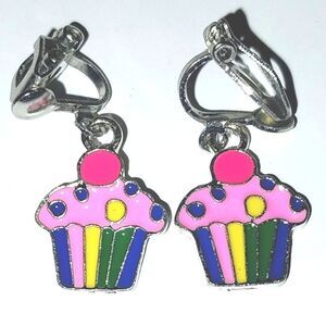 Beautiful cupcake  fashion clip-on kids earrings